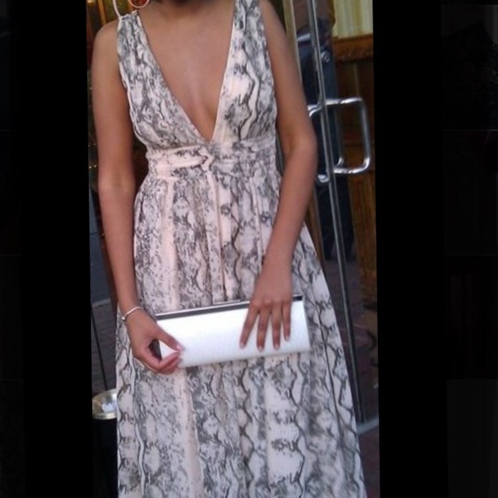 Chiffon snakeskin print gown